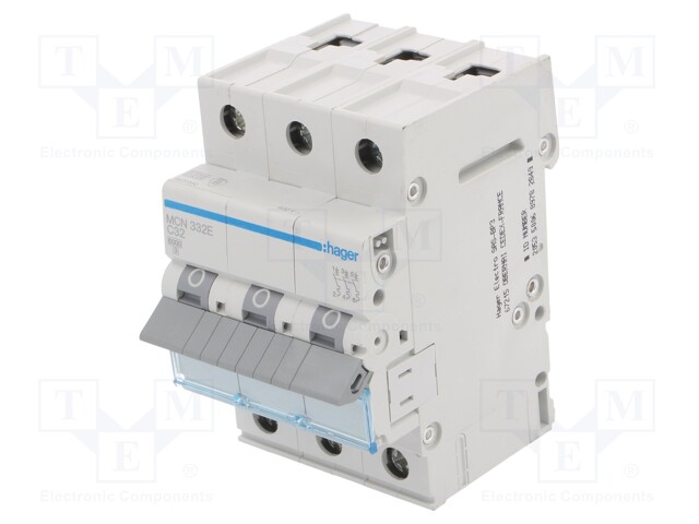 Circuit breaker; 230/400VAC; Inom: 32A; Poles: 3; DIN; Charact: C