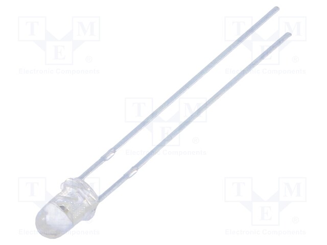 LED; 3mm; blue; 3500mcd; 30°; Front: convex; Pitch: 2.54mm