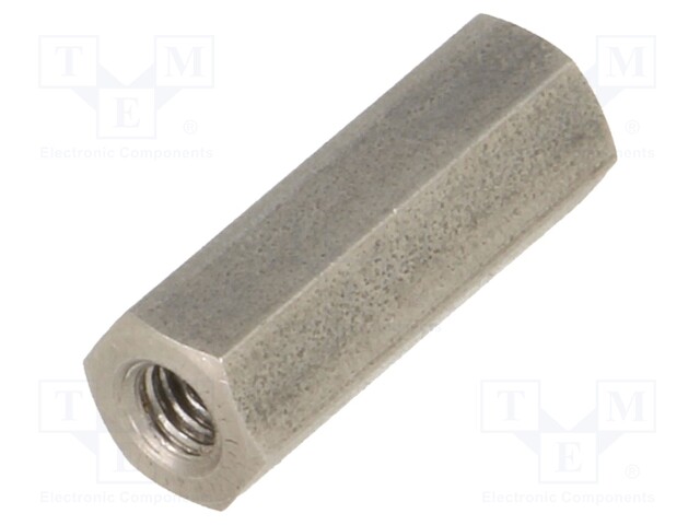 Screwed spacer sleeve; Int.thread: M4; 20mm; hexagonal