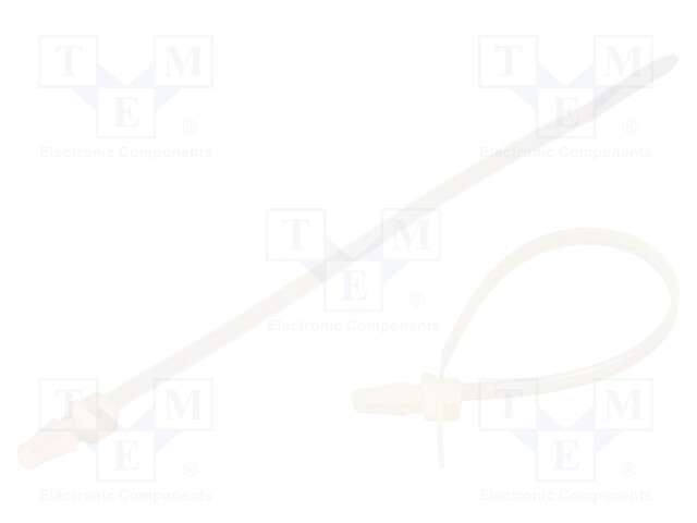 Cable tie; with fixing lugs; L: 155mm; W: 3.6mm; polyamide; 180N