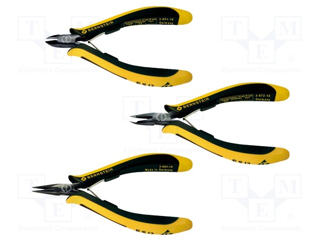 Kit: pliers; Pcs: 3; ESD