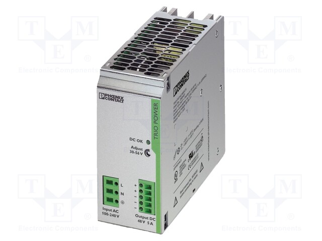 Power supply: switched-mode; Mounting: DIN; IP20