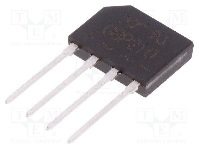 Single-phase bridge rectifier; Urmax: 1kV; If: 2A; Ifsm: 60A; GBP