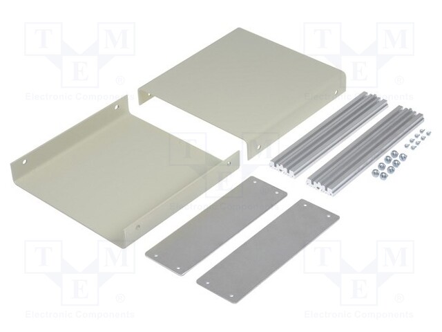 Enclosure: with panel; 1402; X: 180mm; Y: 185mm; Z: 61mm; aluminium