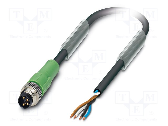 Connection lead; M8; PIN: 4; straight; 10m; plug; 30VAC; 4A; -25÷90°C