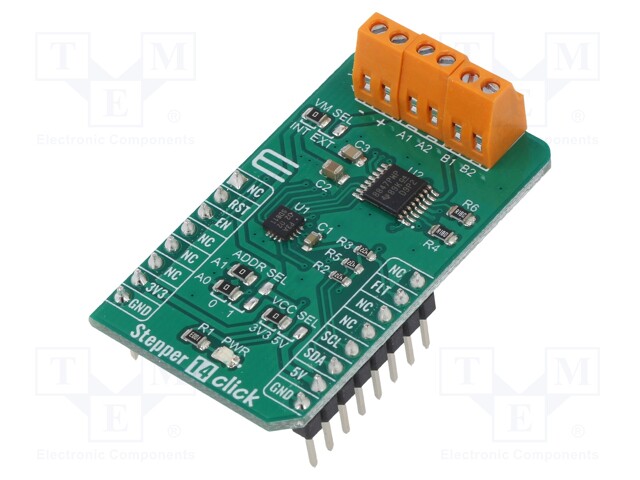 Click board; stepper motor driver; GPIO,I2C; 3.3/5VDC