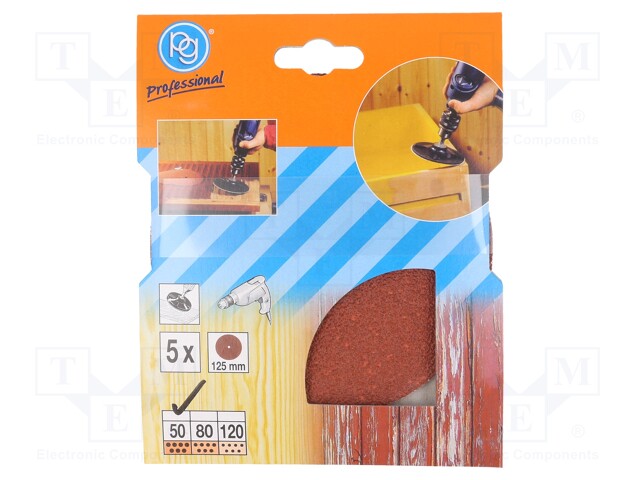 Sandpaper; Granularity: 50; Ø125mm; 15pcs.