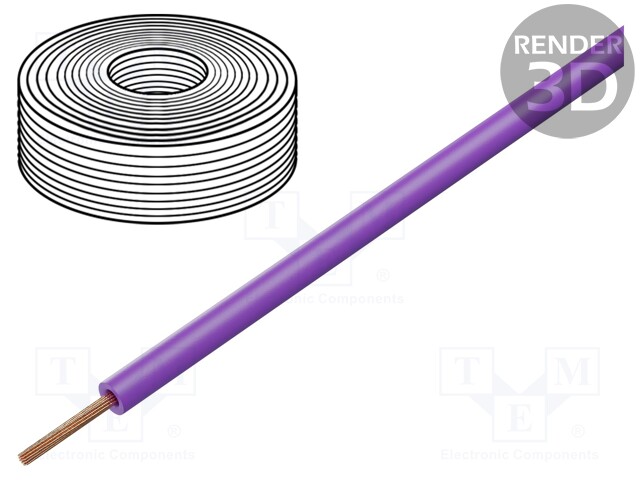 Wire; H07Z-K; stranded; Cu; 1.5mm2; LSZH; violet; 450V,750V; Class: 5