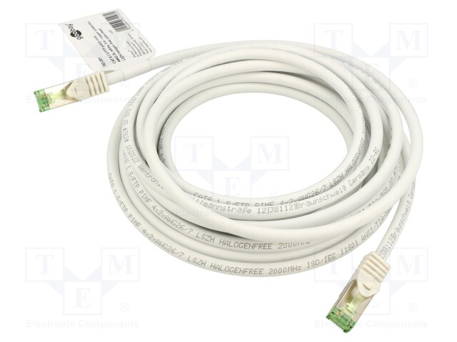 Patch cord; S/FTP; Cat 8.1; stranded; Cu; LSZH; white; 5m; 26AWG