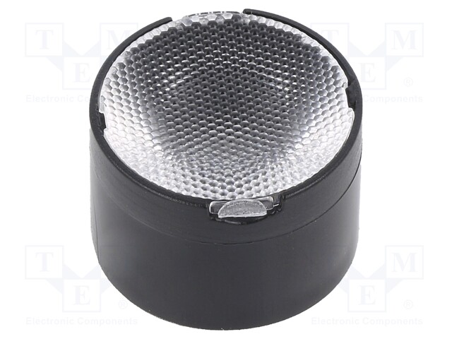 LED lens; round; Mat: PMMA plexiglass; transparent; 29÷30°; Ø: 22mm