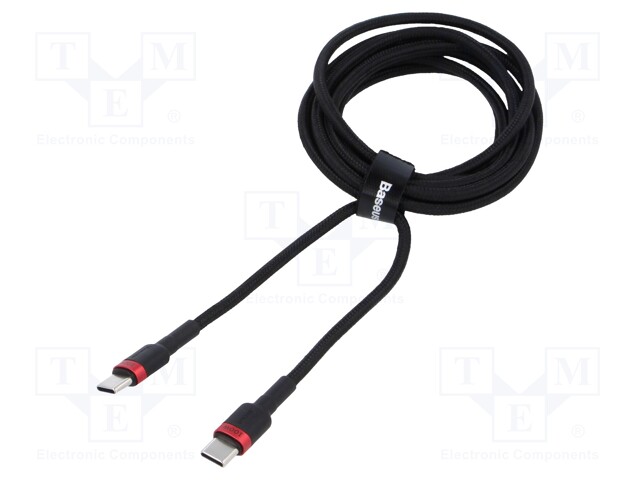 Cable; High Speed,USB 2.0; USB C plug,both sides; 2m; black; 100W