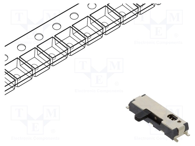 Slide Switch, SPDT, (On), Surface Mount, JSM Series, 300 mA