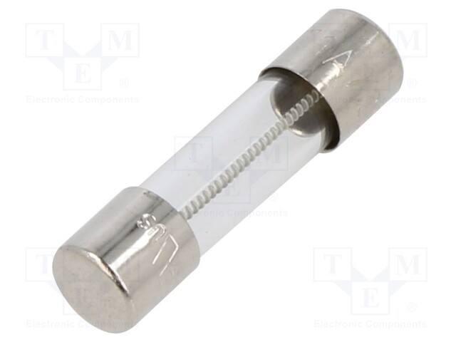 Fuse: fuse; time-lag; 1A; 250VAC; cylindrical,glass; 5x20mm; copper