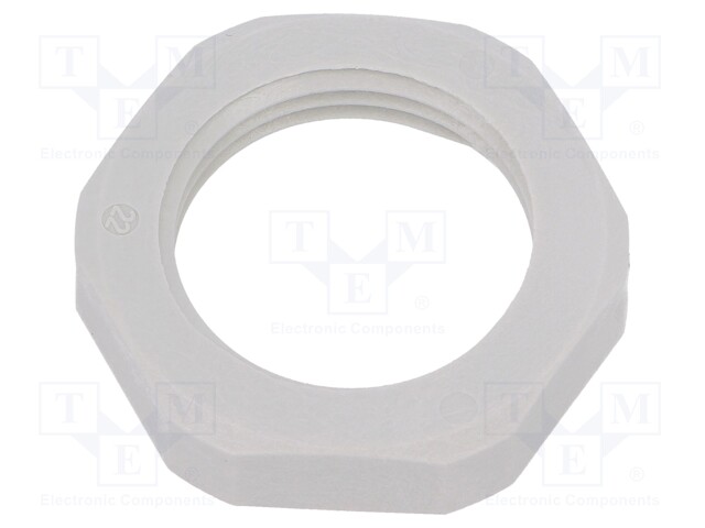 Nut; M20; polyamide; UL94V-0; D: 6mm; Spanner: 27mm; grey; -40÷100°C