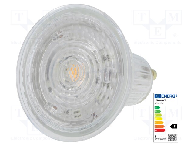 LED lamp; warm white; GU10; 230VAC; 350lm; 4.3W; 36°; 2700K