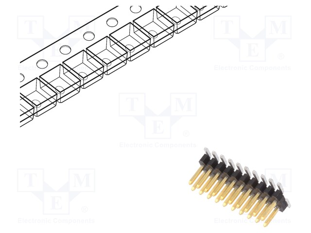 Pin header; pin strips; Minitek127; male; PIN: 20; vertical; 1.27mm