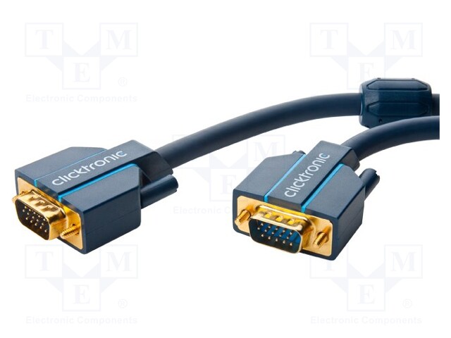 Cable; D-Sub 15pin HD plug,both sides; blue; 3m