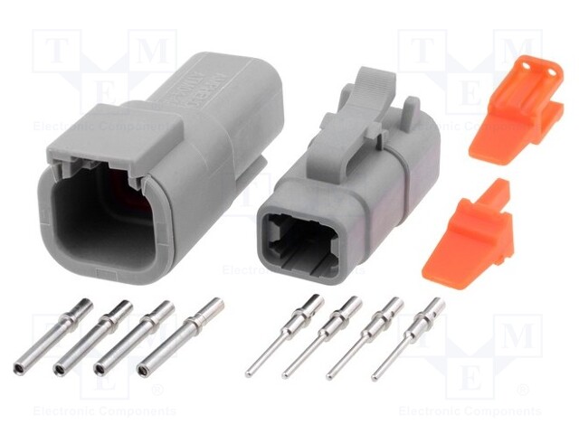 Connector: wire-wire; ATM; plug; male + female; Size: 20; PIN: 4