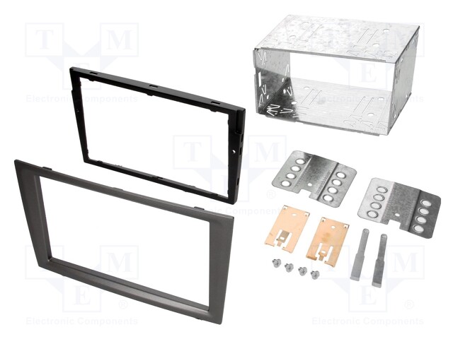 Radio mounting frame; Opel; 2 DIN; charcoal-metallic