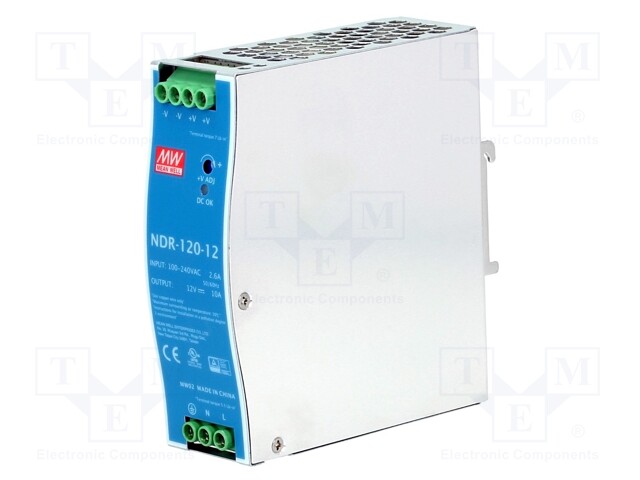 Power supply: switched-mode; slim; 120W; 12VDC; 12÷14VDC; 10A; 600g