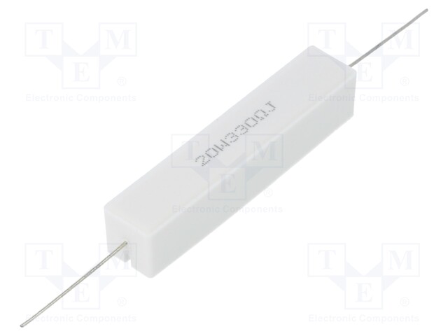 Resistor: wire-wound; cement; THT; 330Ω; 20W; ±5%; 13x13x60mm