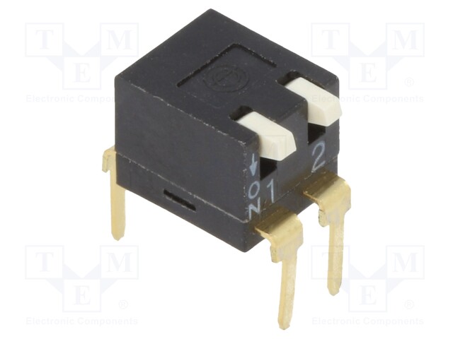 Switch: DIP-SWITCH; Poles number: 2; ON-OFF; 0.025A/24VDC; Pos: 2