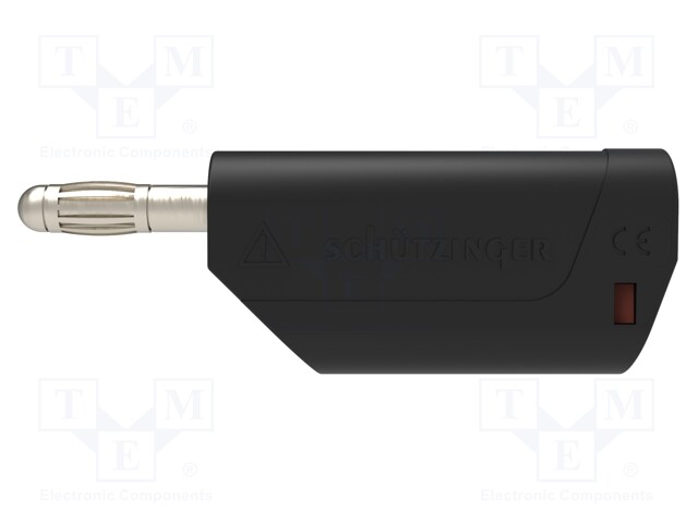 Plug; 4mm banana; 32A; 30VAC; 60VDC; black; Max.wire diam: 4mm