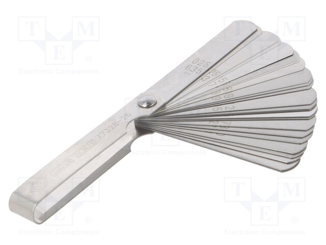 Feeler gauge; L: 76mm; Width: 12.7mm; inch; 26pcs.