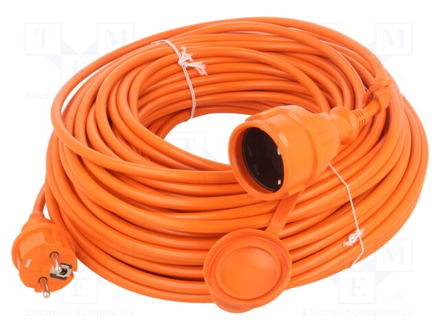 Extension lead; Sockets: 1; PVC; orange; 3x1,5mm2; 40m; 16A