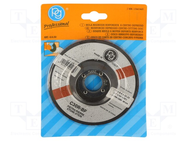 Cutting wheel; Ø: 115mm; Øhole: 22mm; stone; bulk; Disc thick: 6.4mm