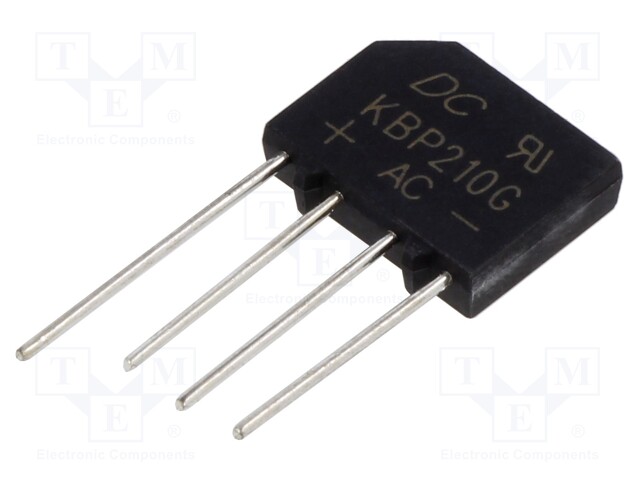 Bridge rectifier: single-phase; Urmax: 1kV; If: 2A; Ifsm: 60A; flat