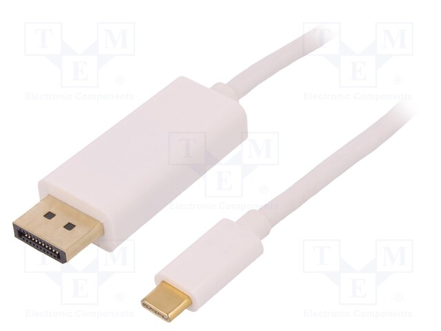 Adapter; DisplayPort 1.2,HDCP,USB 3.0; 1m; Colour: white