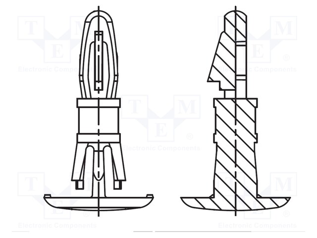 Assembly stud; polyamide 66; L: 15.9mm; latch/latch; UL94V-0