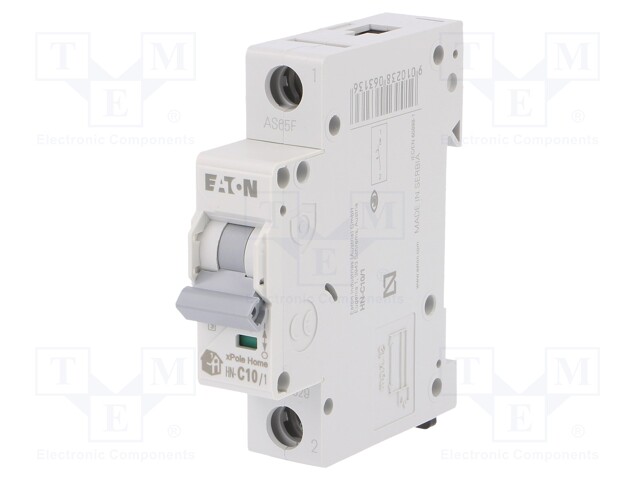 Circuit breaker; 230/400VAC; Inom: 10A; Poles: 1; DIN; Charact: C