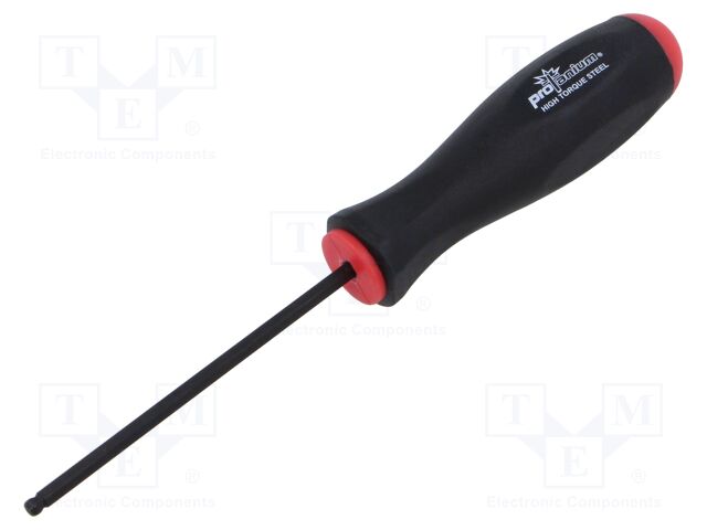 Screwdriver; hex key,spherical; HEX 4mm; Blade length: 95mm