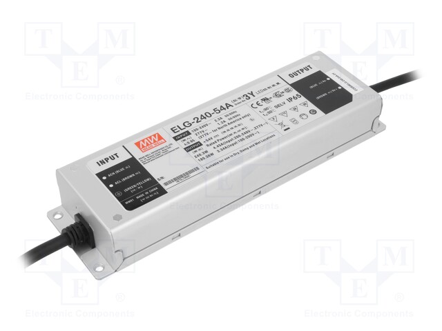 Power supply: switched-mode; LED; 240.3W; 54VDC; 50÷57VDC; IP65