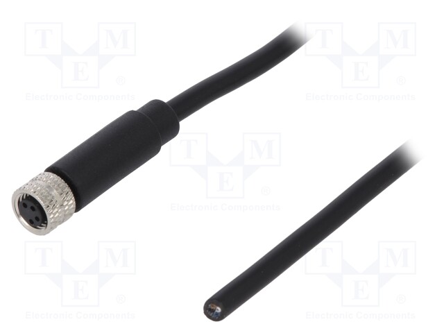 Connector: M8; female; PIN: 4; straight; plug; 3A; 30V; IP65/IP67; 1m