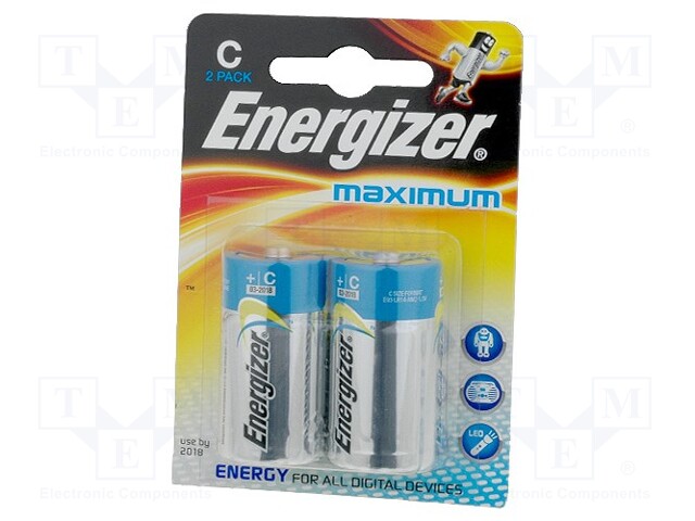 Battery: alkaline; 1.5V; C; Maximum/Max Plus; Batt.no: 2