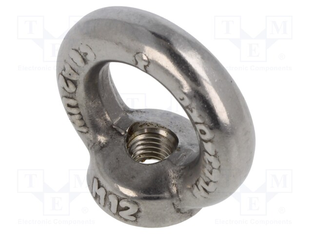 Lifting eye nut; eye; M12; A2 stainless steel; DIN: 582; 30mm