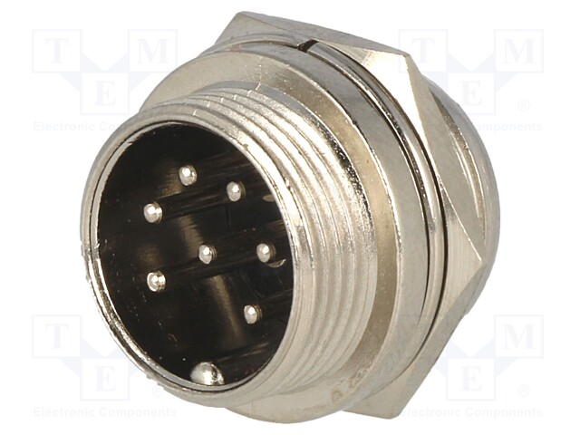 Socket; microphone; male; PIN: 7; for panel mounting
