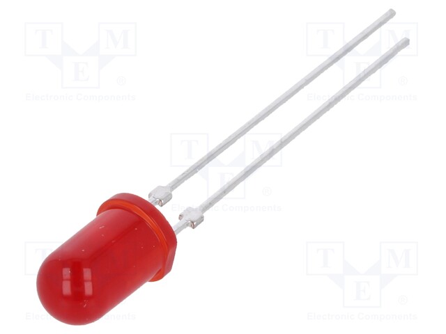 LED; 5mm; red; 35÷70mcd; 60°; Front: convex; Pitch: 2.54mm