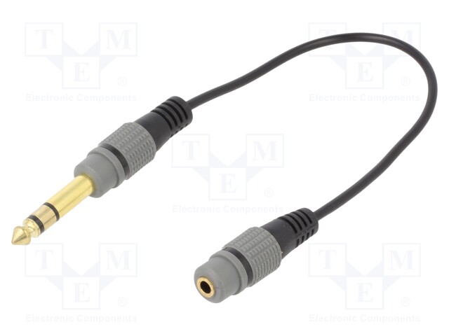 Jack 3.5mm socket,Jack 6,3mm plug; 0.2m; Plating: gold-plated