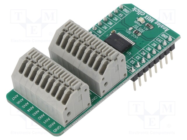 Click board; analog multiplexer; GPIO; CD74HC4067; 3.3/5VDC