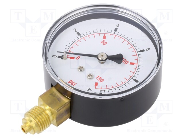 Manometer; 0÷10bar; 63mm; non-aggressive liquids,inert gases