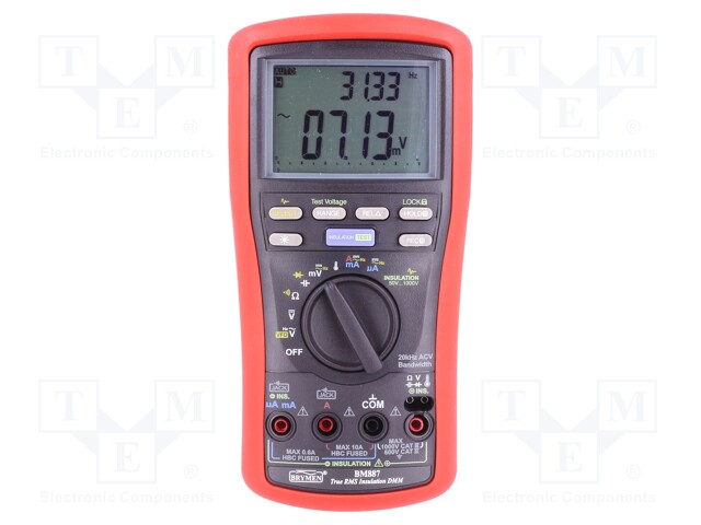 Insulation resistance meter; 2x LCD,bargraph; Sampling: 5x/s