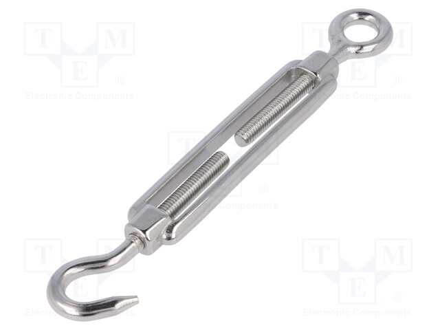 Turnbuckle; acid resistant steel A4; for rope; hook/eye; Ø: 10mm