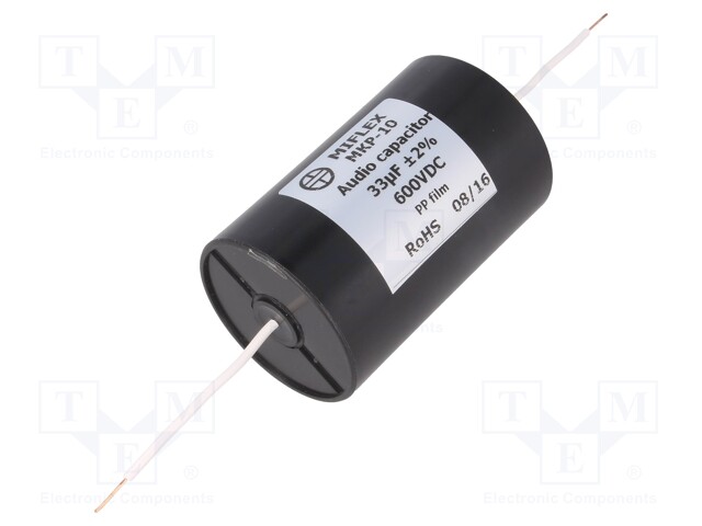 Capacitor: polypropylene; 33uF; 600VDC; ±2%; Ø50x78mm; -25÷85°C