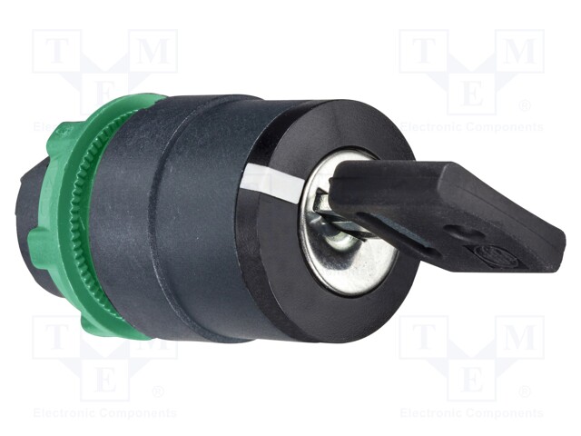 Switch: rotary with key; 22mm; black; Illumin: none; IP66; Ø22mm