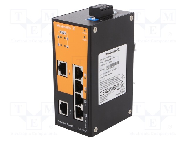 Industrial module: switch PoE Ethernet; unmanaged; 12÷57VDC