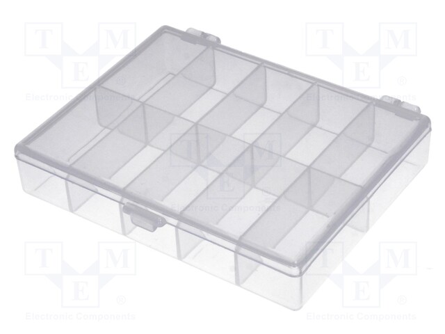 Container: compartment box; 120x90x22mm; transparent